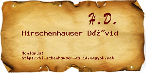 Hirschenhauser Dávid névjegykártya